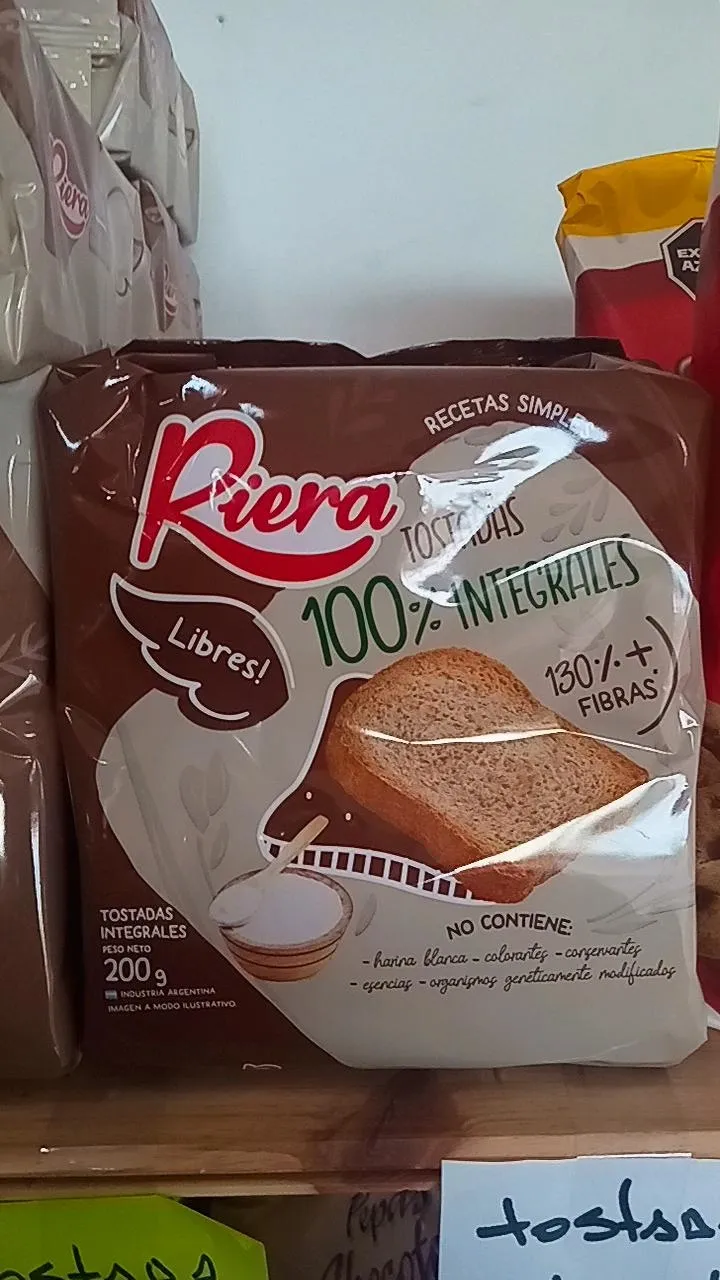 Tostadas riera 100% integral 