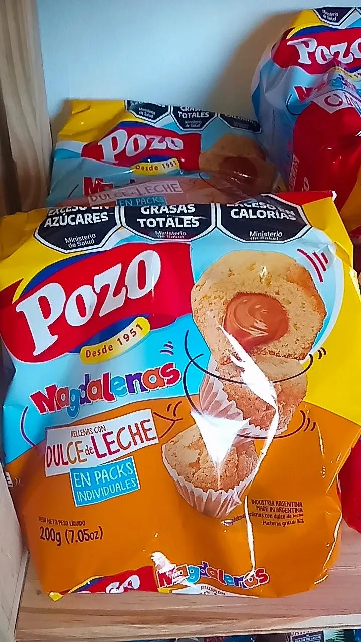 Magdalenas pozo con dulce leche 