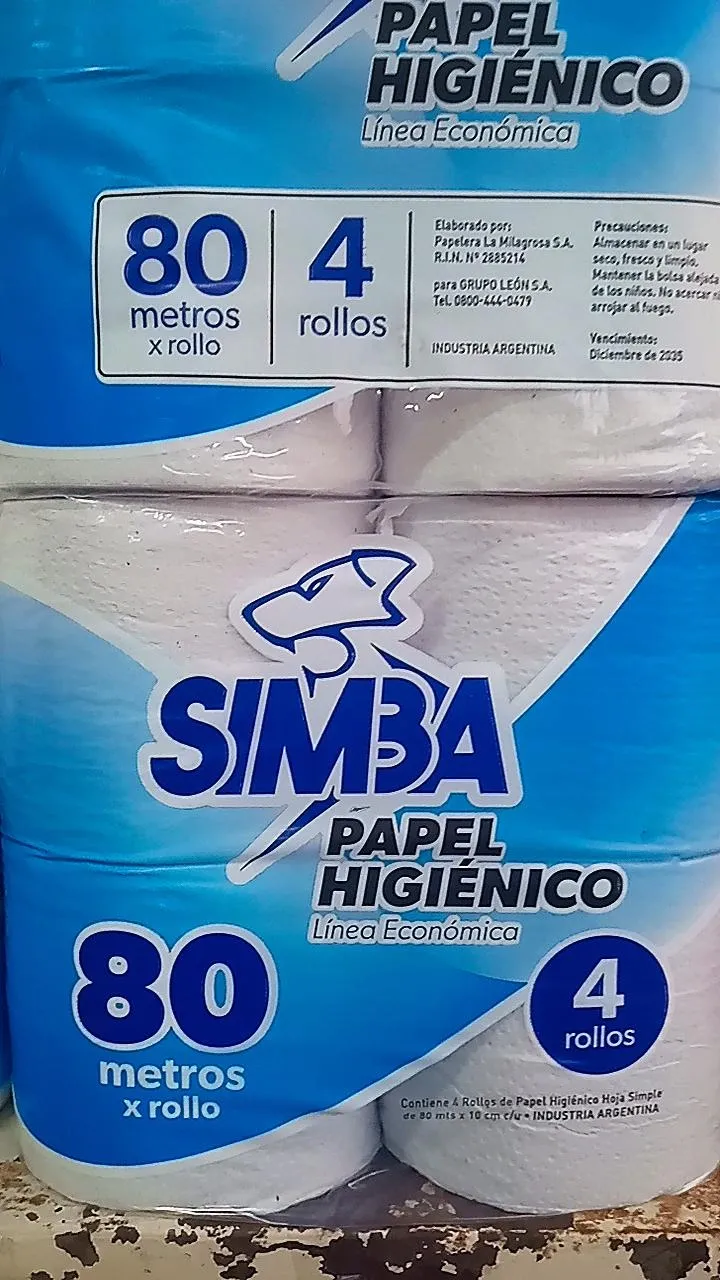 SIN STOCK - Papel higiénico Simba 4x80