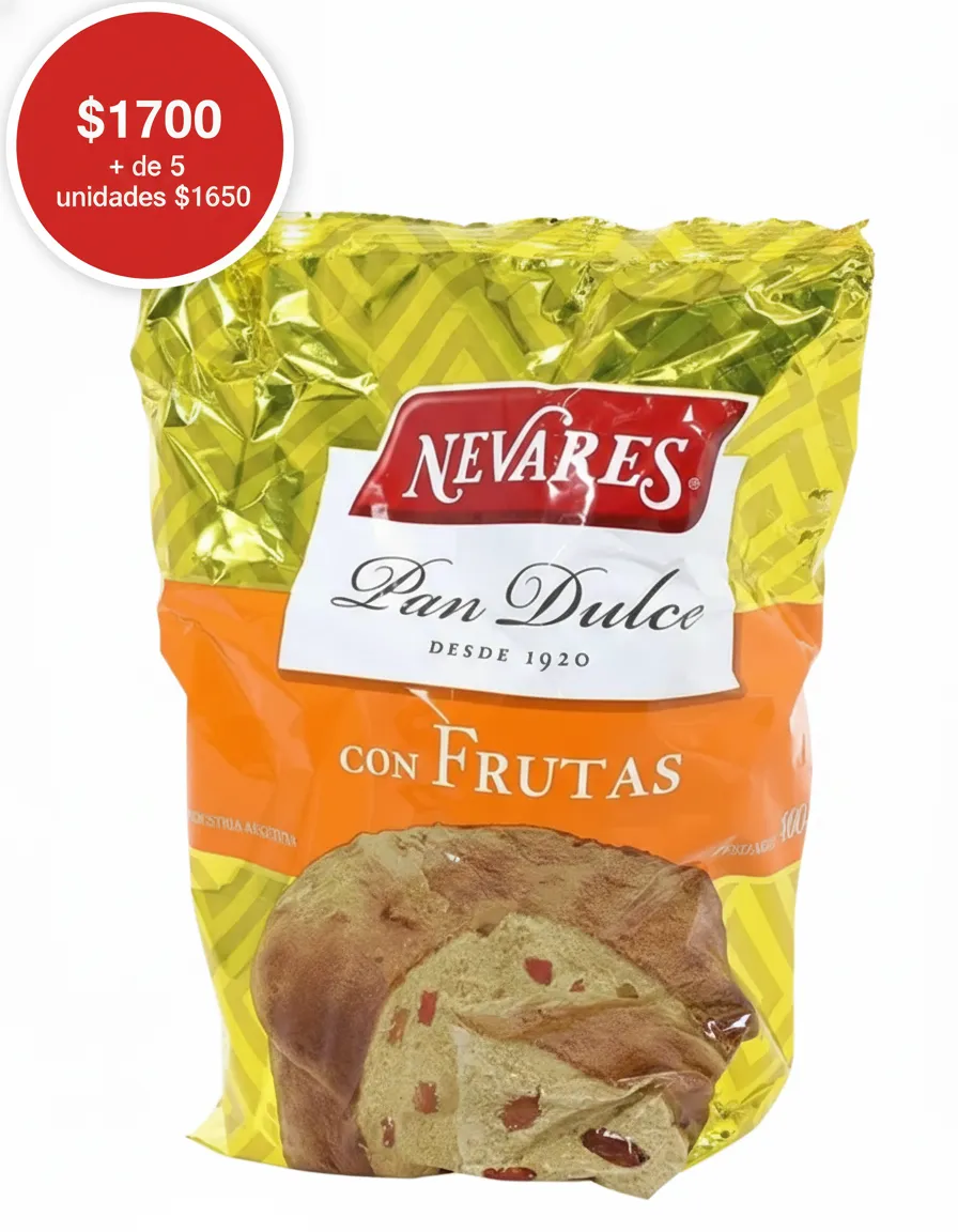 Pan dulce Nevares / frutas + de 5 $1650